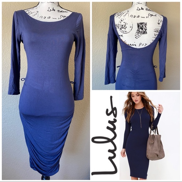 Lulus Dresses & Skirts - Lulu*s casual dress blue long sleeve bodycon M